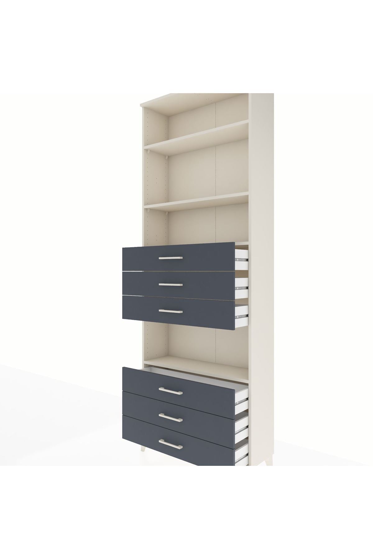 Arges Dolap 4 Raflı 6 Çekmeceli 88x30x243 - S33M222V2A