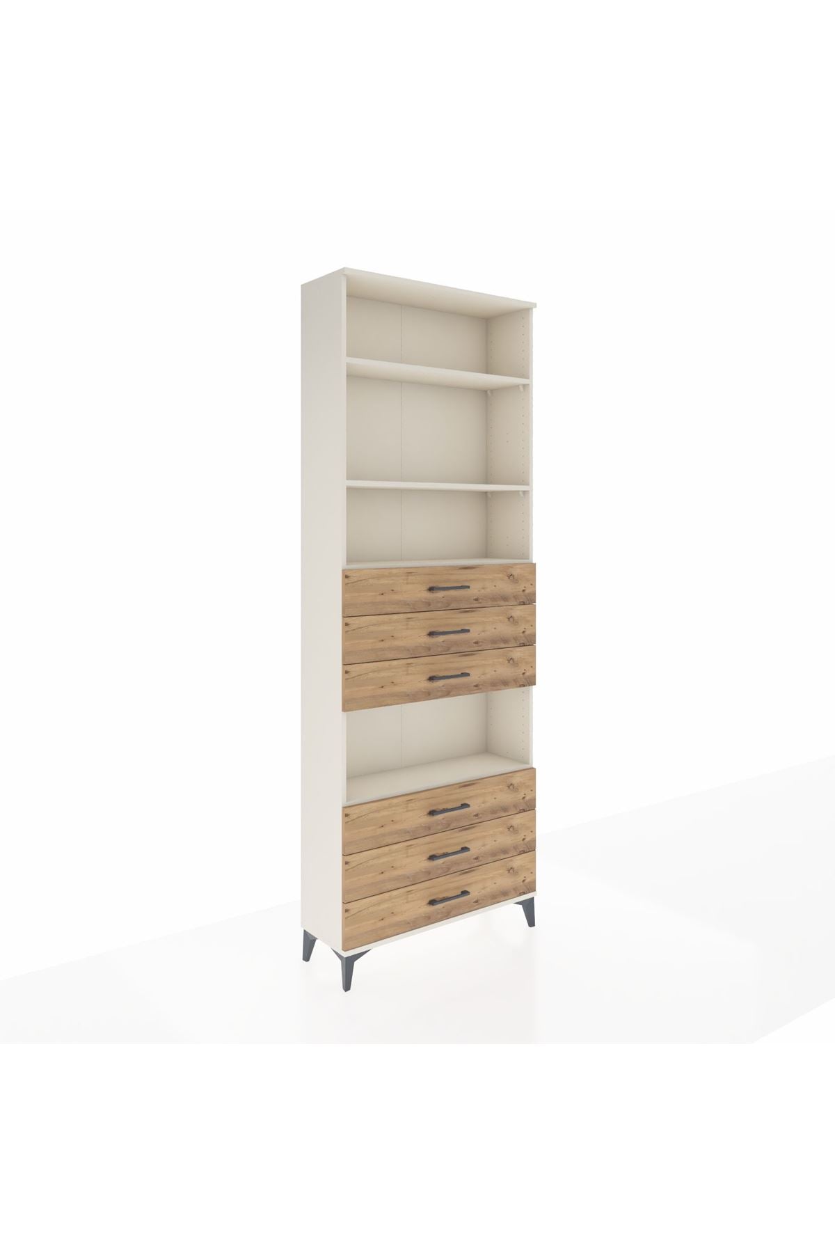 Arges Dolap 4 Raflı 6 Çekmeceli 88x30x243 - S33M222V3A