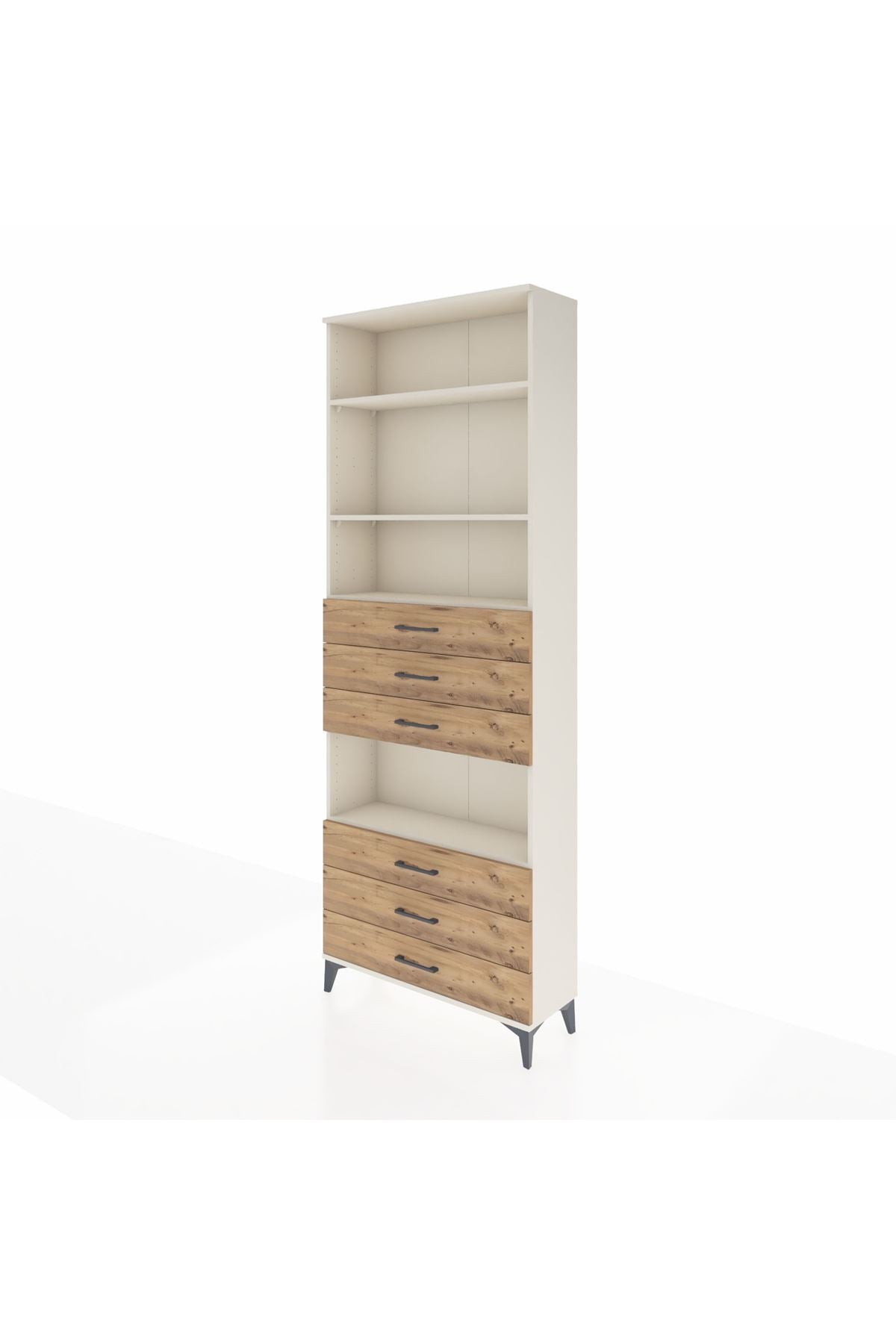 Arges Dolap 4 Raflı 6 Çekmeceli 88x30x243 - S33M222V3A