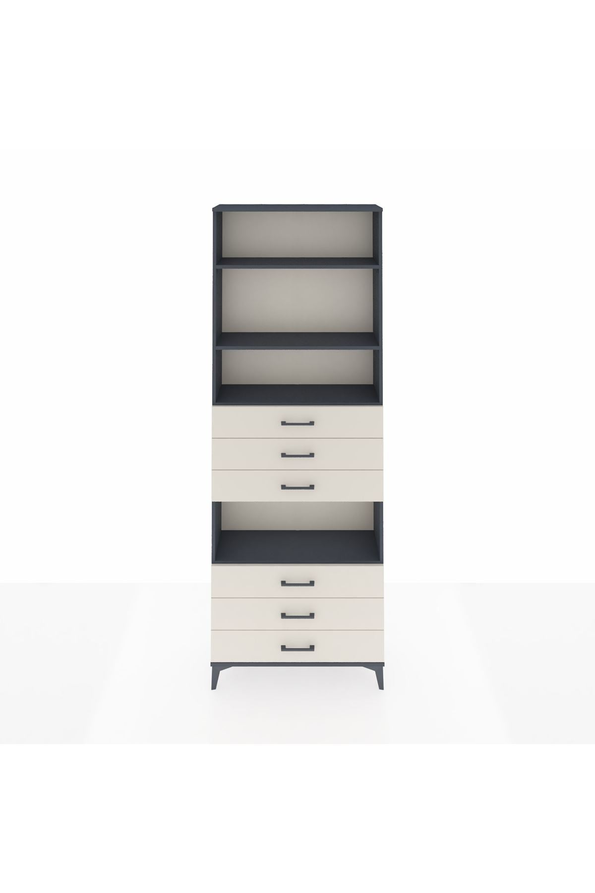 Arges Dolap 4 Raflı 6 Çekmeceli 88x30x243 - S33M222V4A