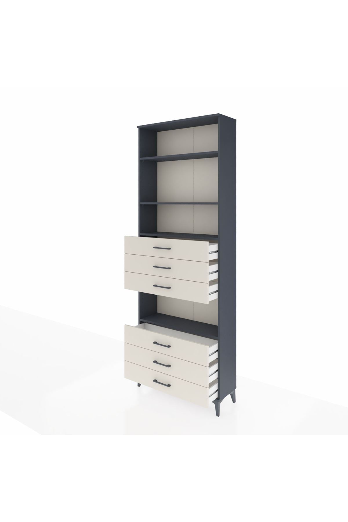 Arges Dolap 4 Raflı 6 Çekmeceli 88x30x243 - S33M222V4A