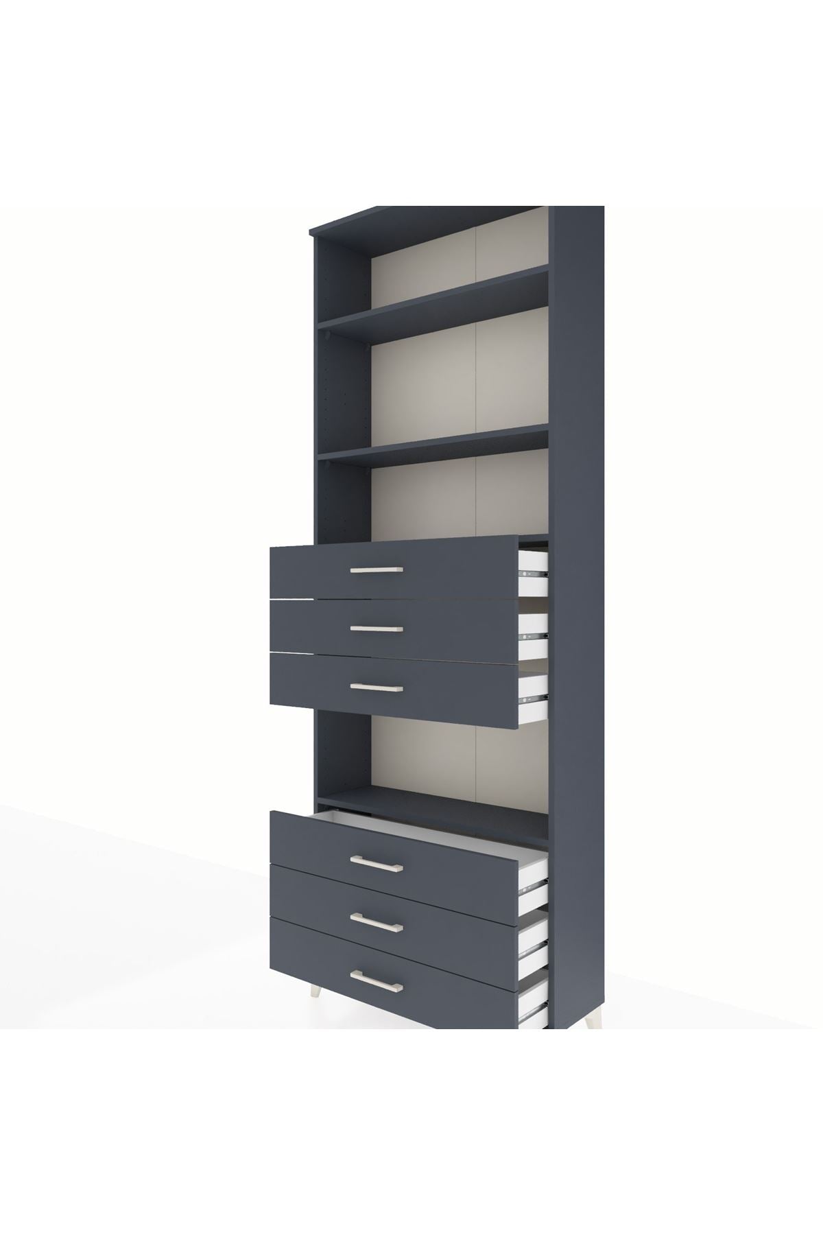 Arges Dolap 4 Raflı 6 Çekmeceli 88x30x243 - S33M222V5A