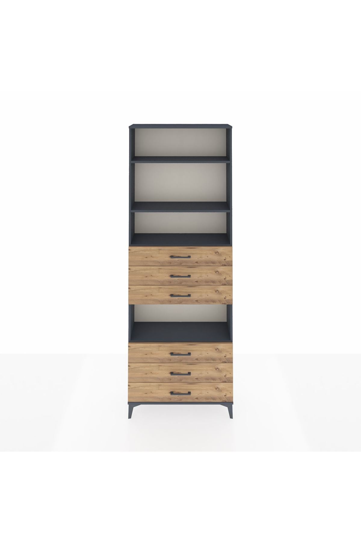 Arges Dolap 4 Raflı 6 Çekmeceli 88x30x243 - S33M222V6A