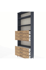 Arges Dolap 4 Raflı 6 Çekmeceli 88x30x243 - S33M222V6A