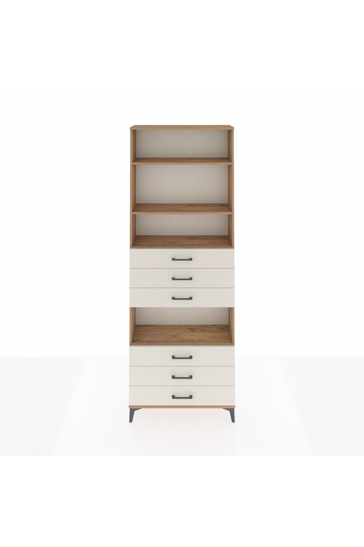 Arges Dolap 4 Raflı 6 Çekmeceli 88x30x243 - S33M222V7A
