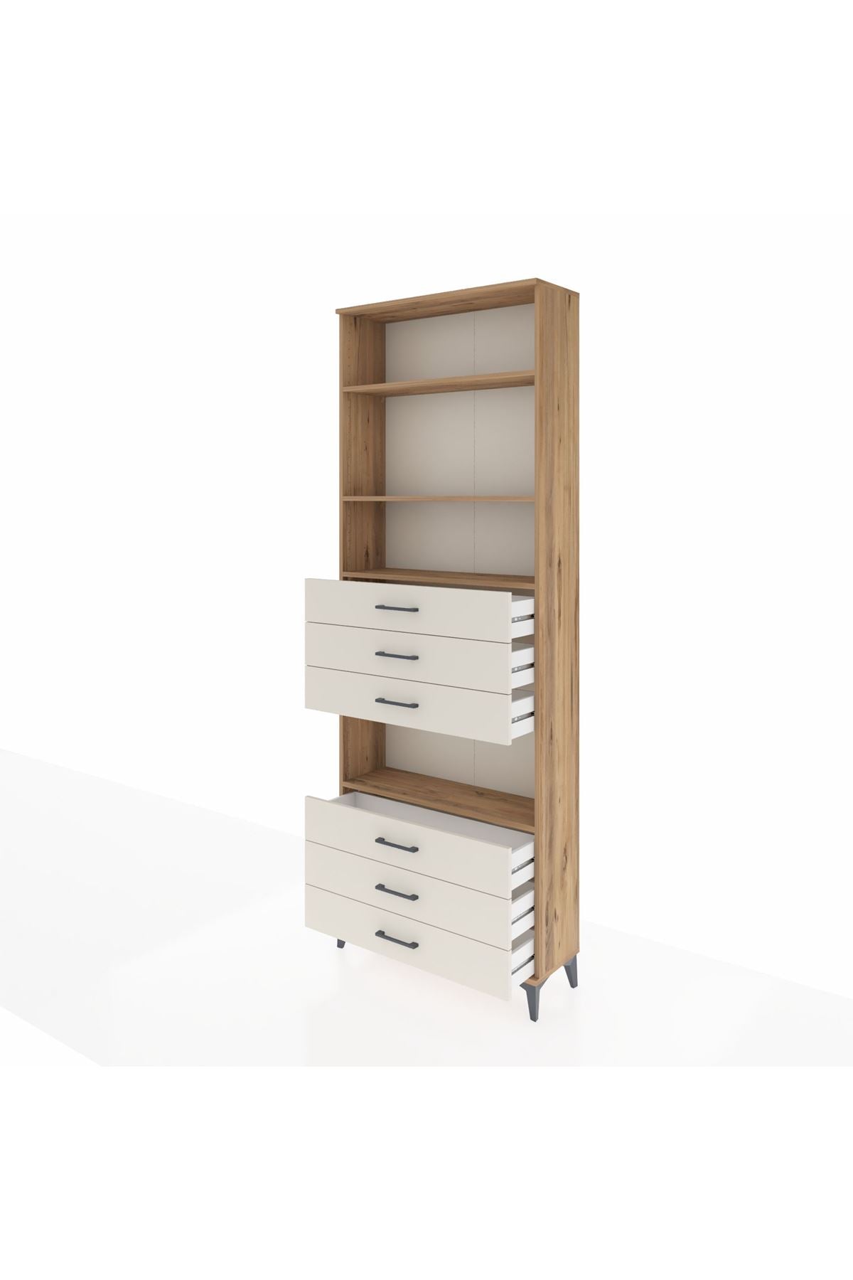 Arges Dolap 4 Raflı 6 Çekmeceli 88x30x243 - S33M222V7A