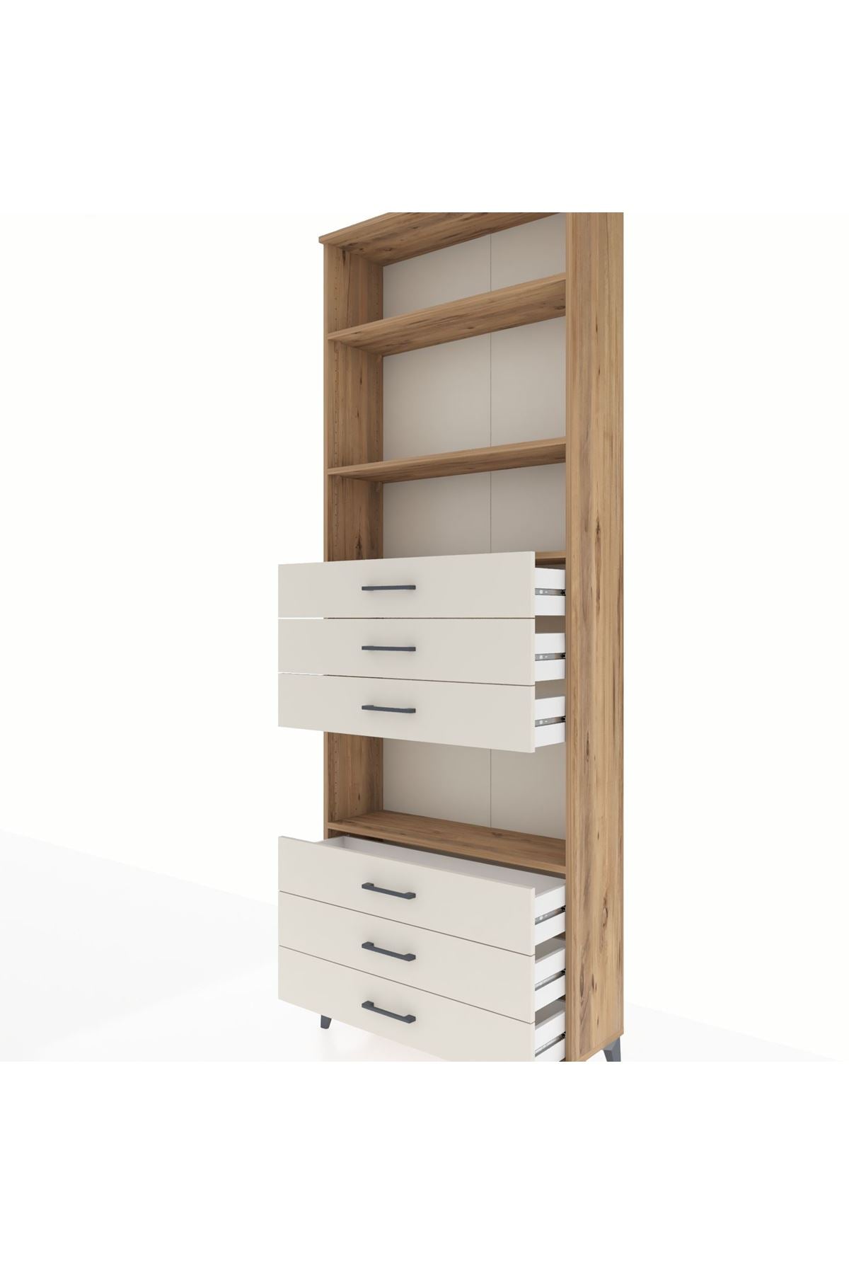 Arges Dolap 4 Raflı 6 Çekmeceli 88x30x243 - S33M222V7A
