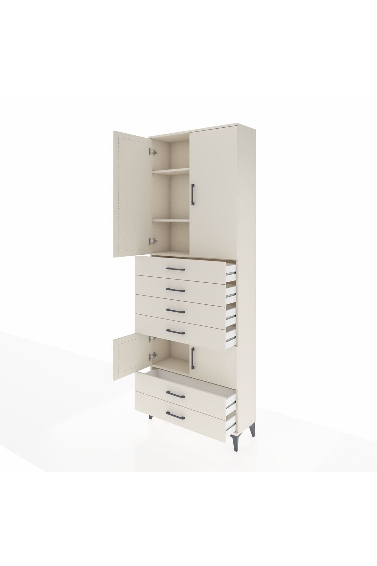 Arges Dolap 4 Raflı 6 Çekmeceli 4 Kapaklı 88x30x243 - S33M223V1A