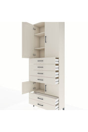 Arges Dolap 4 Raflı 6 Çekmeceli 4 Kapaklı 88x30x243 - S33M223V1A