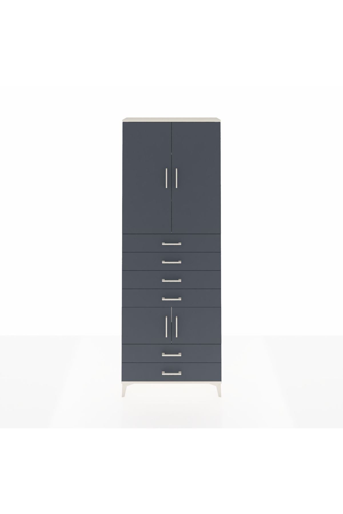 Arges Dolap 4 Raflı 6 Çekmeceli 4 Kapaklı 88x30x243 - S33M223V2A