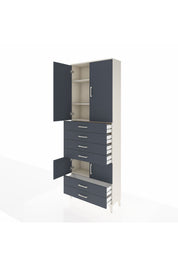 Arges Dolap 4 Raflı 6 Çekmeceli 4 Kapaklı 88x30x243 - S33M223V2A