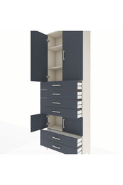 Arges Dolap 4 Raflı 6 Çekmeceli 4 Kapaklı 88x30x243 - S33M223V2A