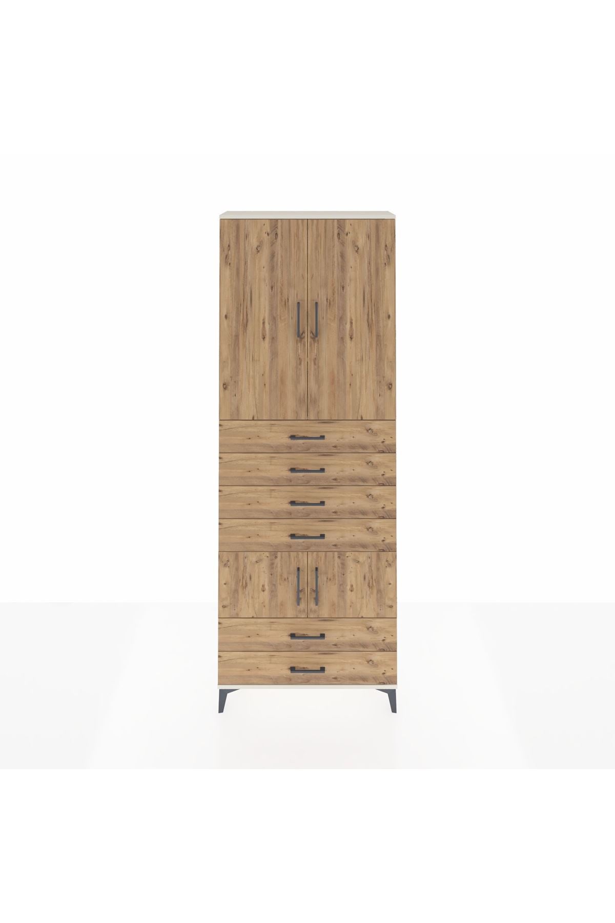 Arges Dolap 4 Raflı 6 Çekmeceli 4 Kapaklı 88x30x243 - S33M223V3A
