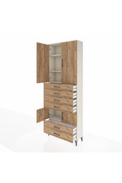 Arges Dolap 4 Raflı 6 Çekmeceli 4 Kapaklı 88x30x243 - S33M223V3A