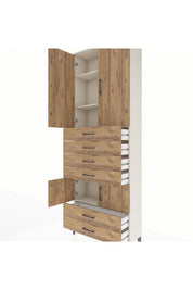 Arges Dolap 4 Raflı 6 Çekmeceli 4 Kapaklı 88x30x243 - S33M223V3A