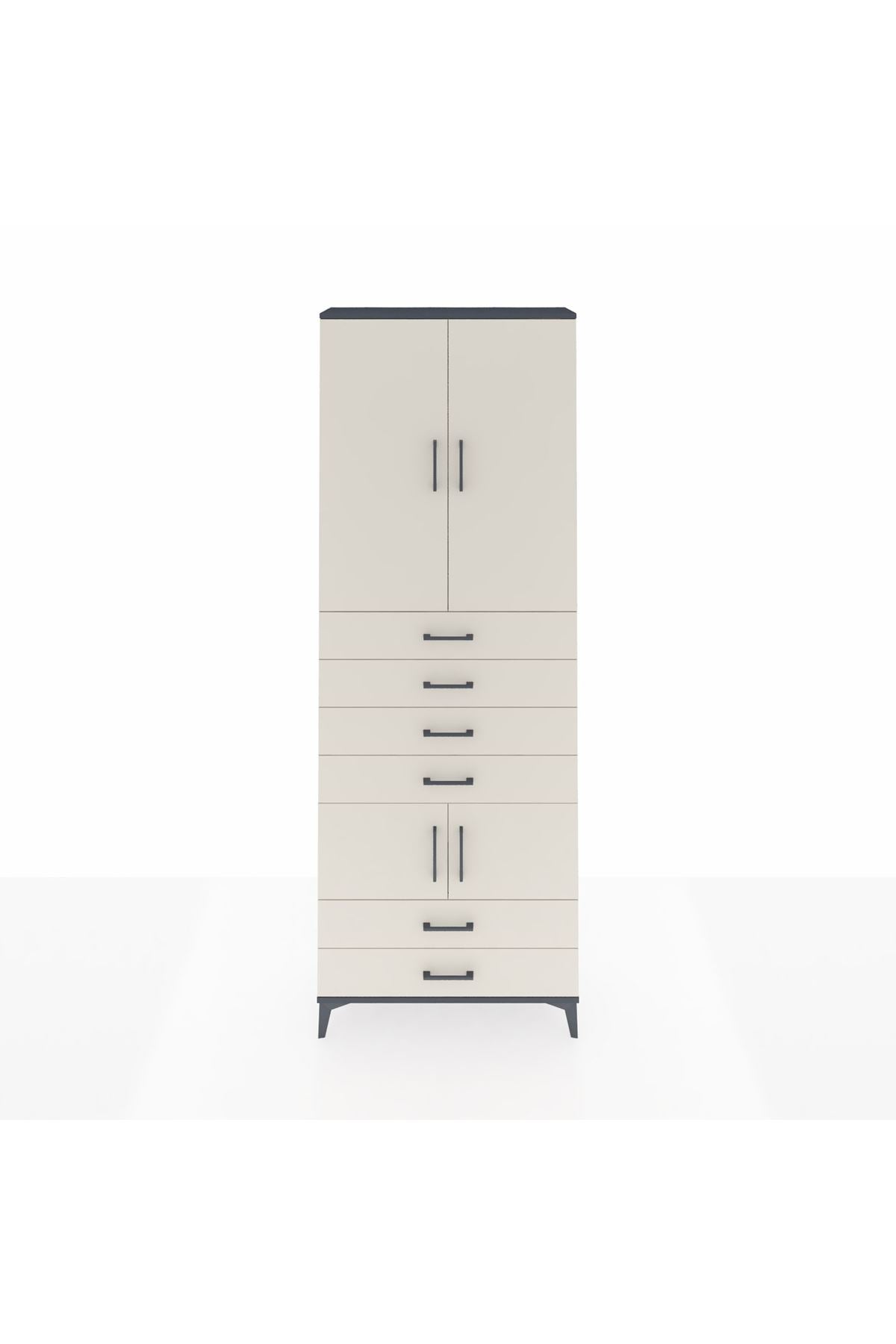 Arges Dolap 4 Raflı 6 Çekmeceli 4 Kapaklı 88x30x243 - S33M223V4A