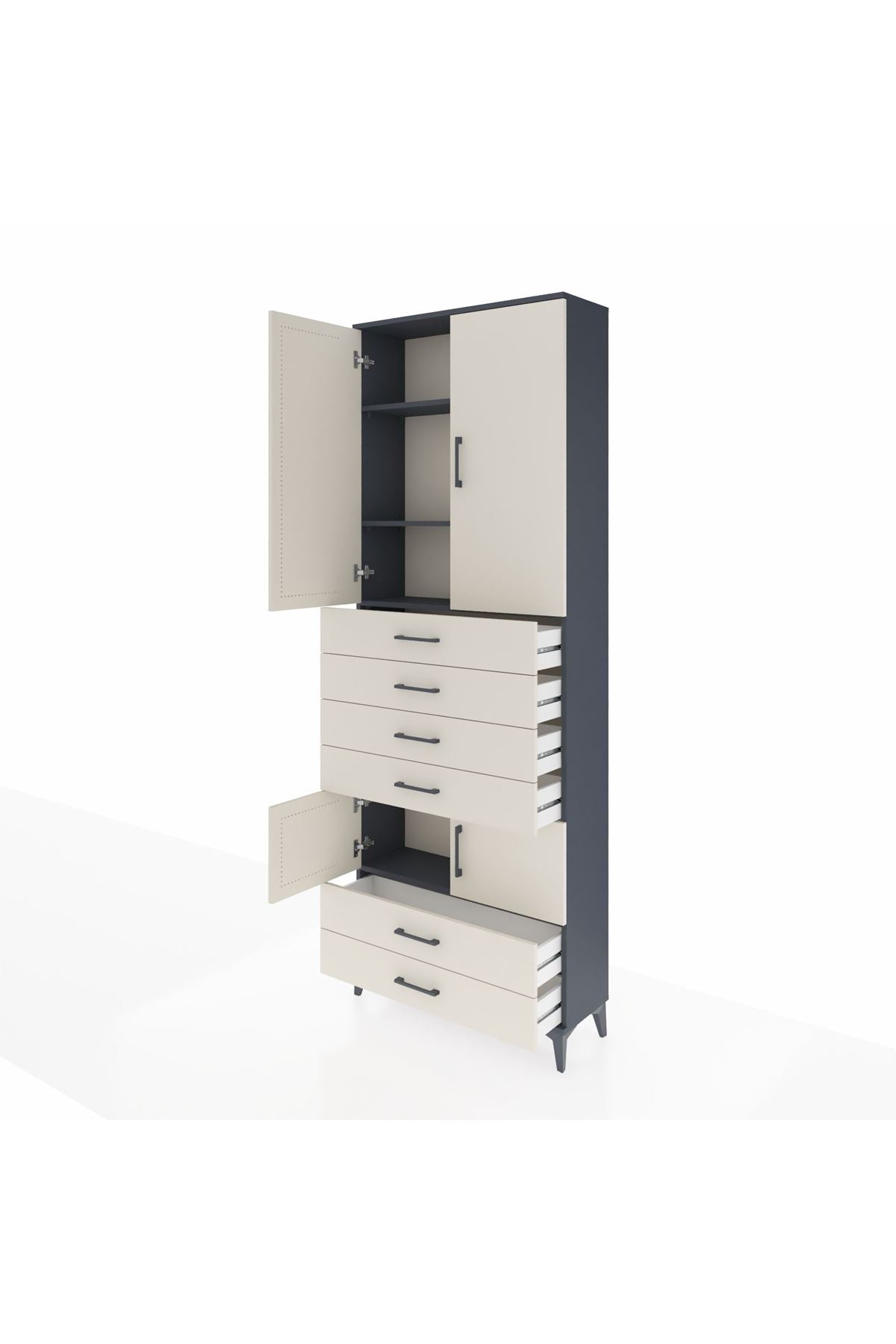 Arges Dolap 4 Raflı 6 Çekmeceli 4 Kapaklı 88x30x243 - S33M223V4A