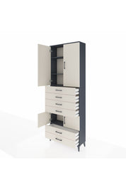 Arges Dolap 4 Raflı 6 Çekmeceli 4 Kapaklı 88x30x243 - S33M223V4A