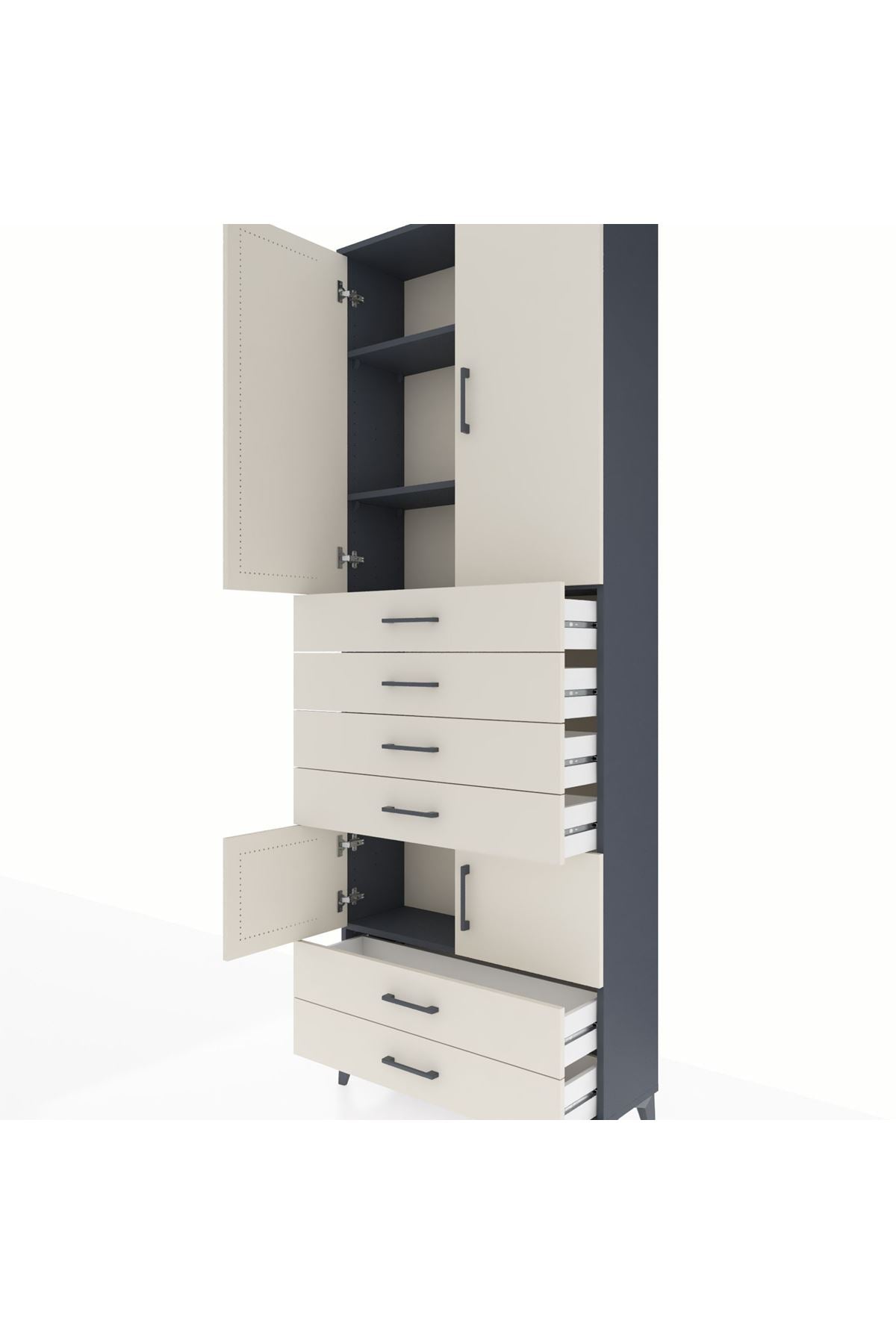 Arges Dolap 4 Raflı 6 Çekmeceli 4 Kapaklı 88x30x243 - S33M223V4A