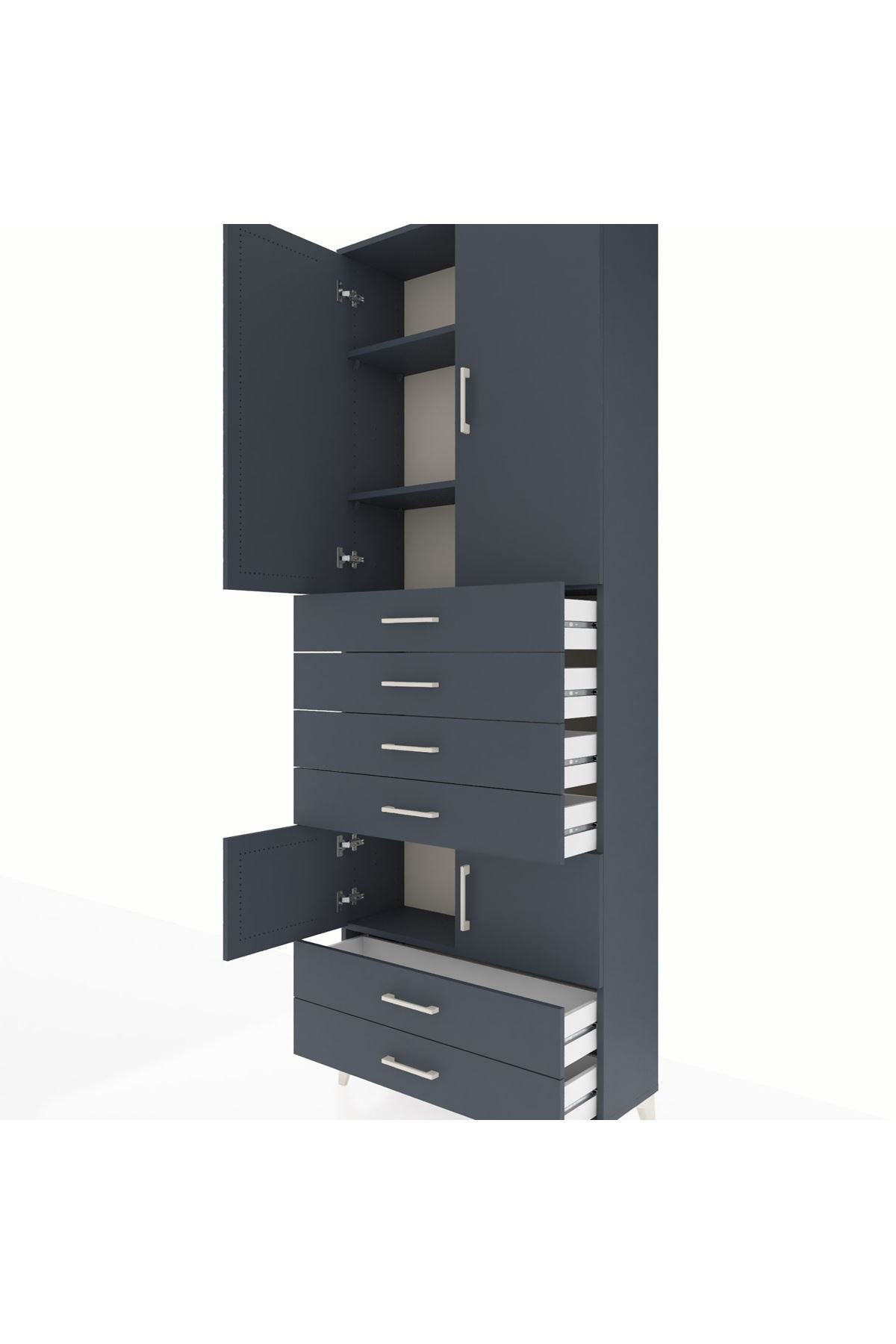 Arges Dolap 4 Raflı 6 Çekmeceli 4 Kapaklı 88x30x243 - S33M223V5A