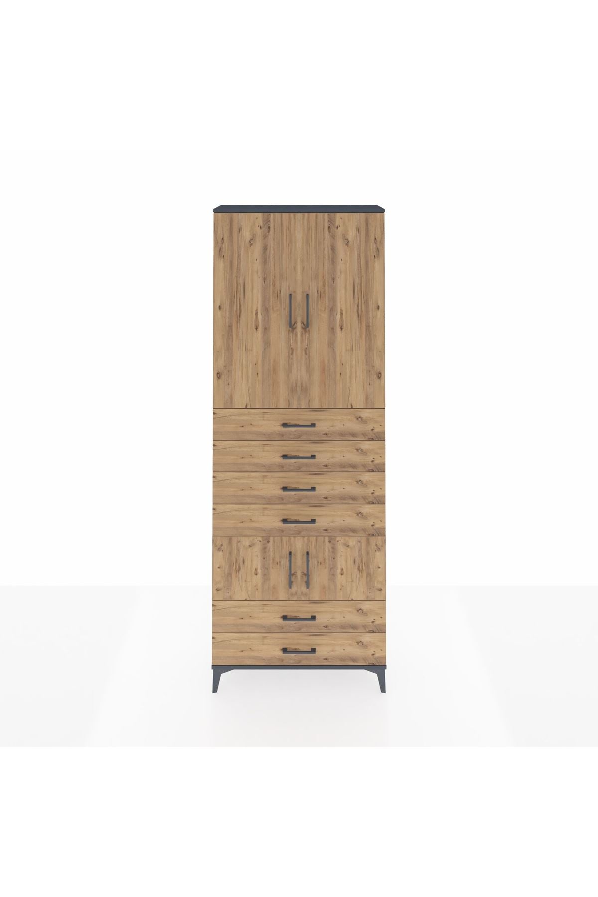 Arges Dolap 4 Raflı 6 Çekmeceli 4 Kapaklı 88x30x243 - S33M223V6A
