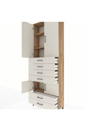 Arges Dolap 4 Raflı 6 Çekmeceli 4 Kapaklı 88x30x243 - S33M223V7A