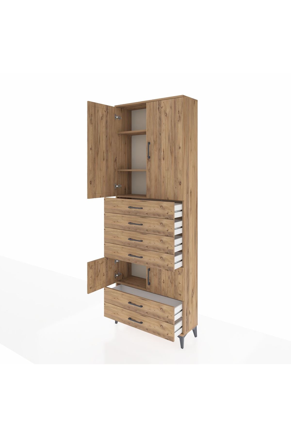 Arges Dolap 4 Raflı 6 Çekmeceli 4 Kapaklı 88x30x243 - S33M223V9A
