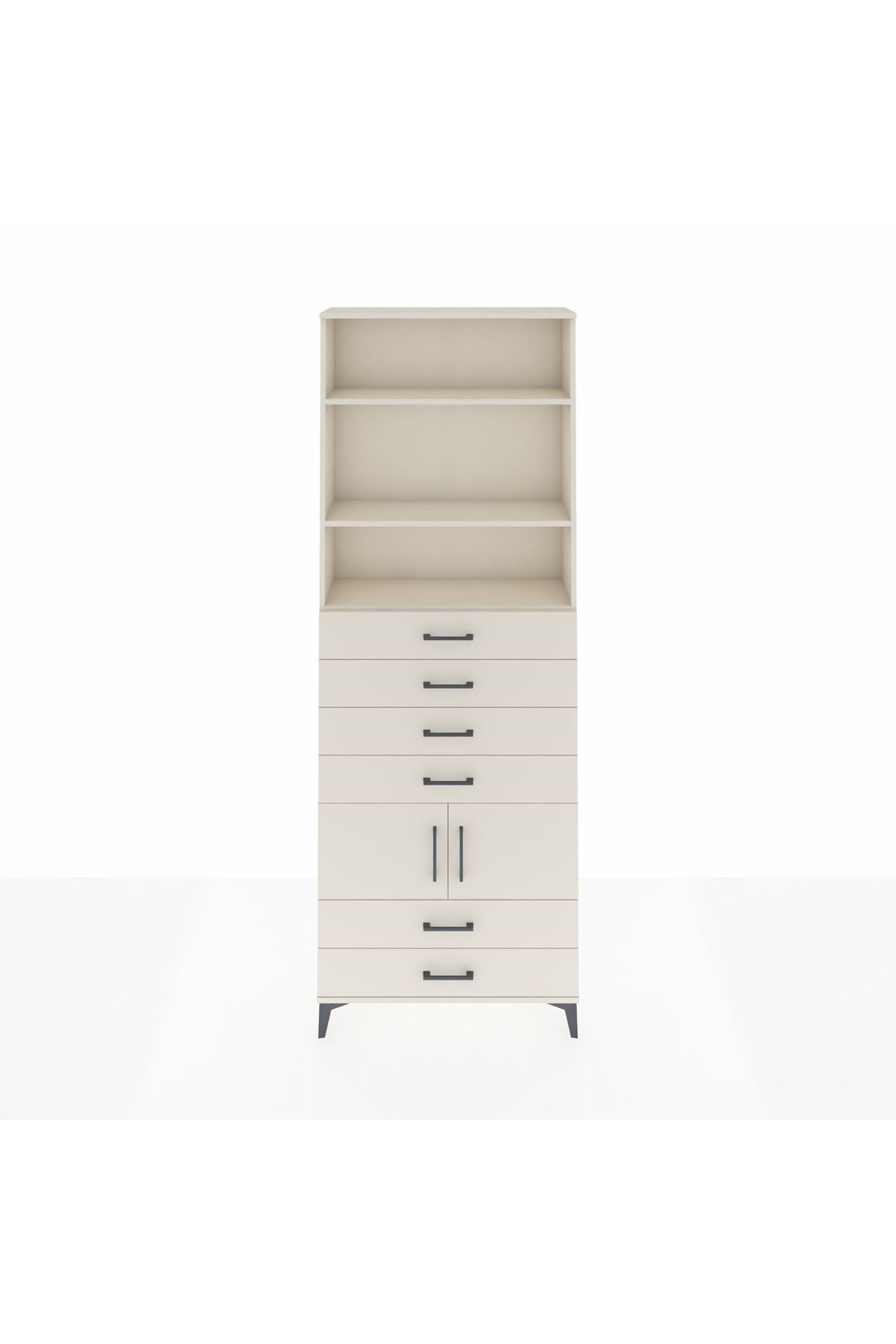 Arges Dolap 4 Raflı 6 Çekmeceli 2 Kapaklı 88x30x243 - S33M224V1A