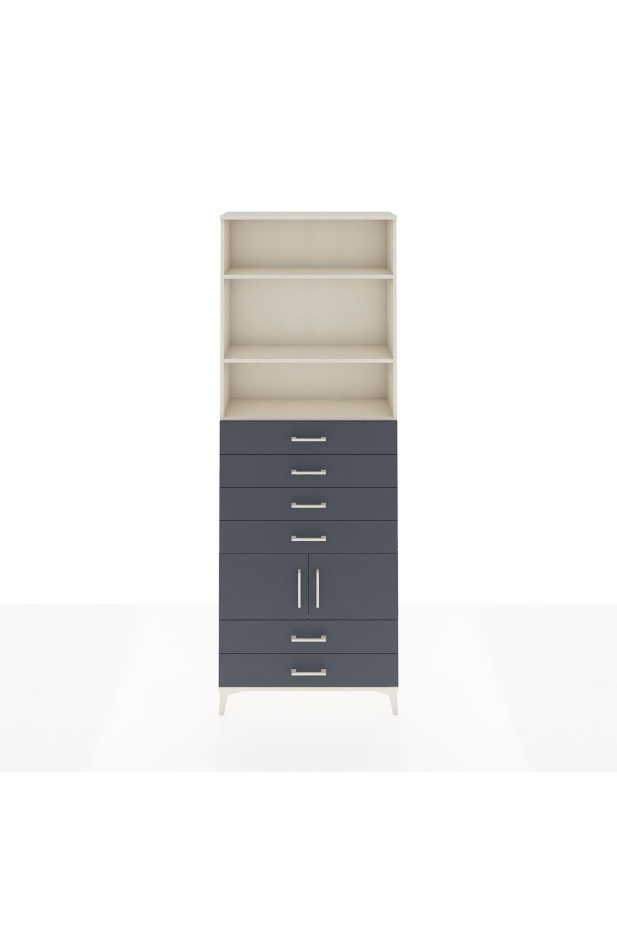 Arges Dolap 4 Raflı 6 Çekmeceli 2 Kapaklı 88x30x243 - S33M224V2A