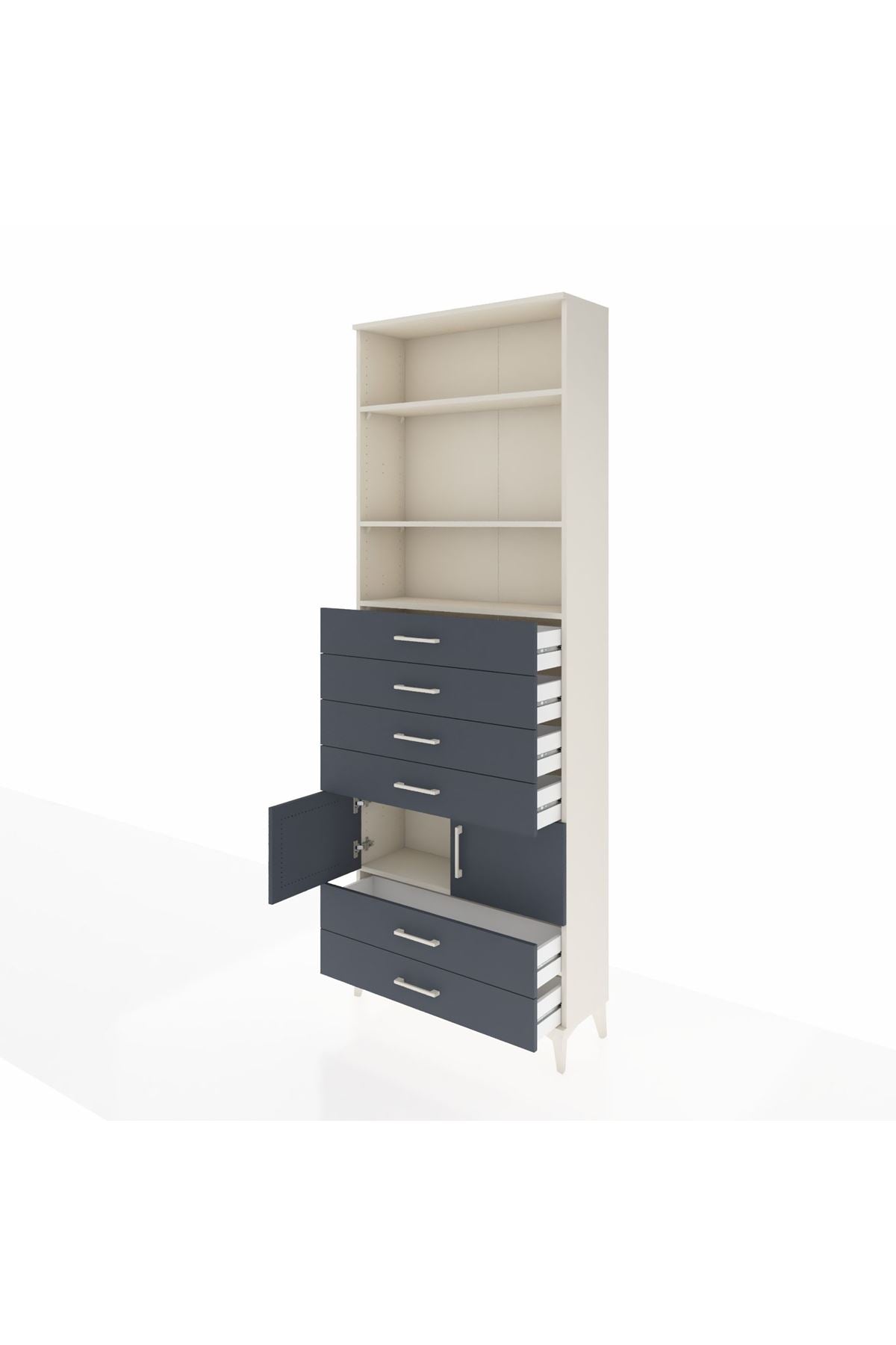 Arges Dolap 4 Raflı 6 Çekmeceli 2 Kapaklı 88x30x243 - S33M224V2A