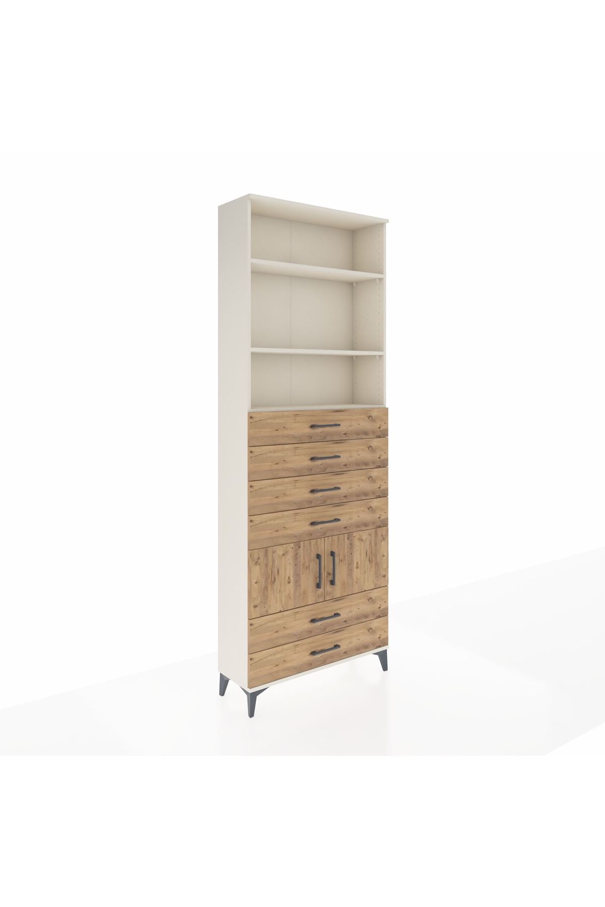 Arges Dolap 4 Raflı 6 Çekmeceli 2 Kapaklı 88x30x243 - S33M224V3A