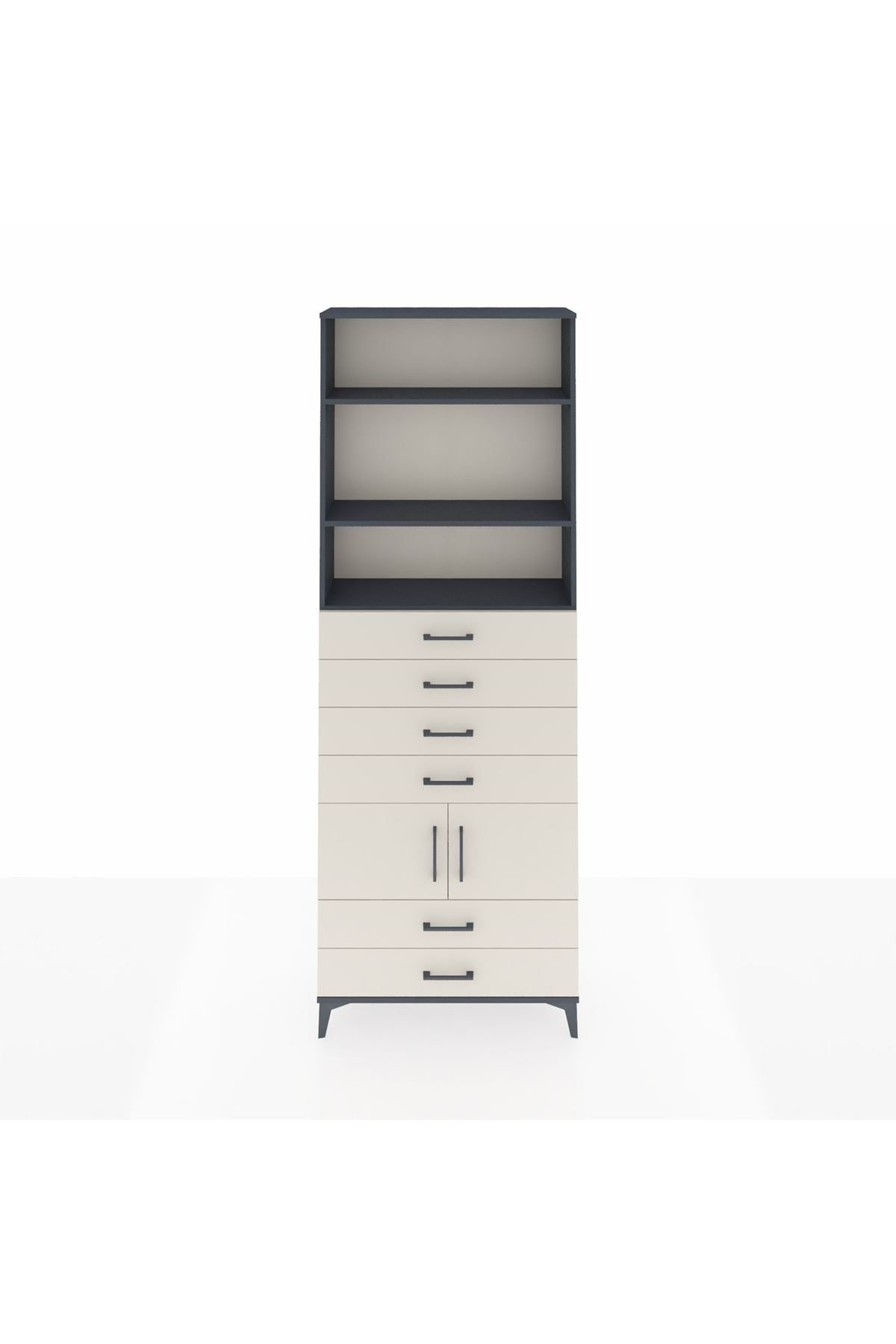 Arges Dolap 4 Raflı 6 Çekmeceli 2 Kapaklı 88x30x243 - S33M224V4A