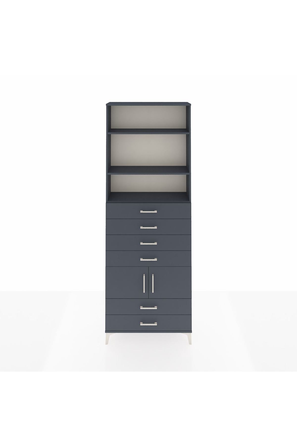 Arges Dolap 4 Raflı 6 Çekmeceli 2 Kapaklı 88x30x243 - S33M224V5A
