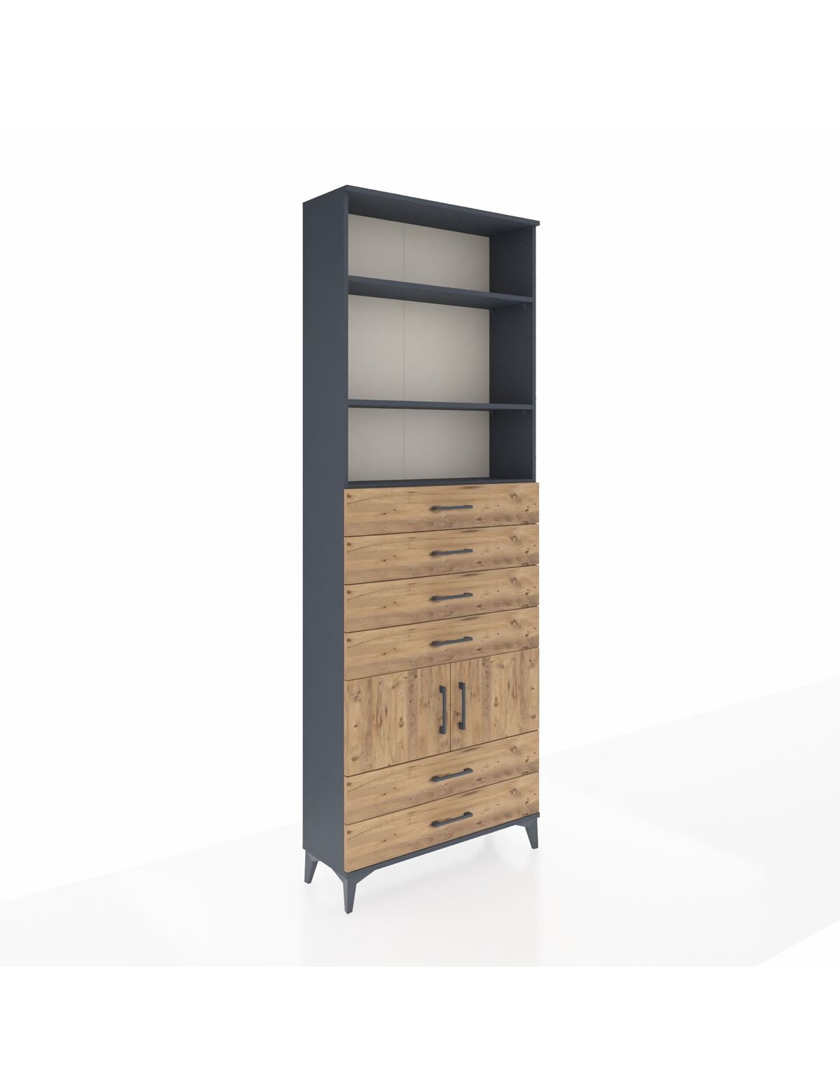 Arges Dolap 4 Raflı 6 Çekmeceli 2 Kapaklı 88x30x243 - S33M224V6A