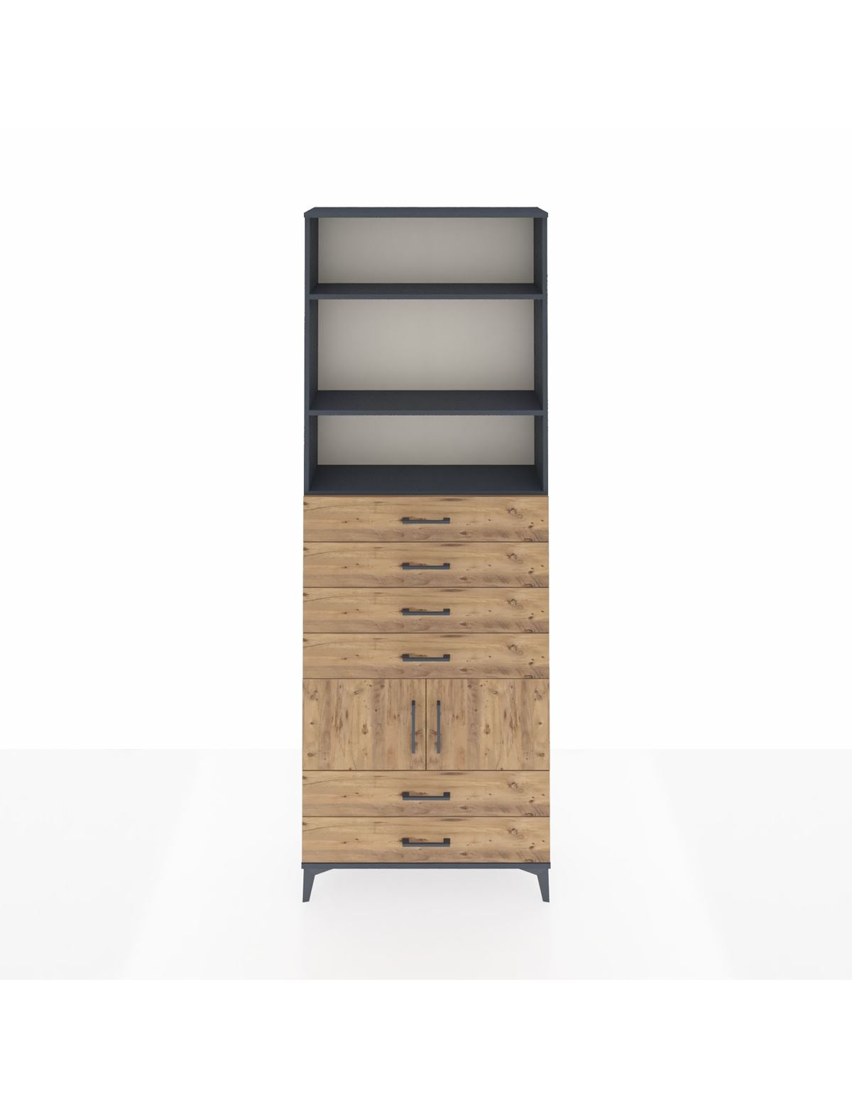 Arges Dolap 4 Raflı 6 Çekmeceli 2 Kapaklı 88x30x243 - S33M224V6A