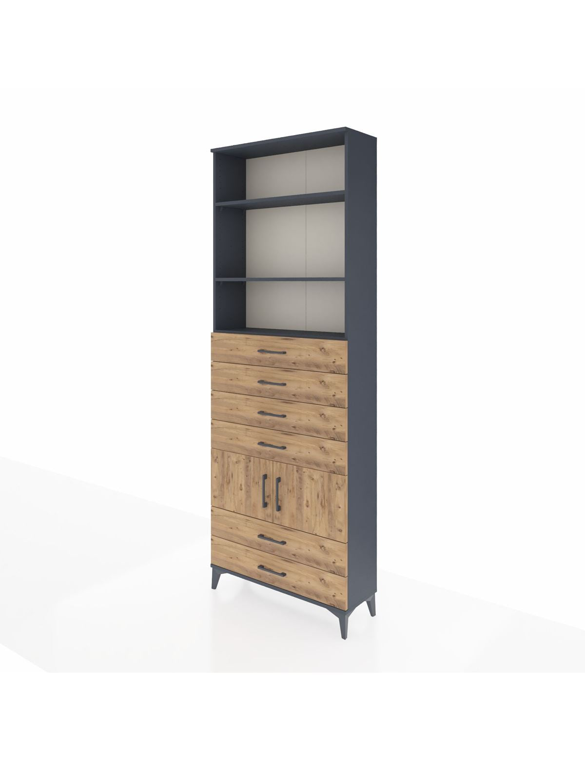 Arges Dolap 4 Raflı 6 Çekmeceli 2 Kapaklı 88x30x243 - S33M224V6A
