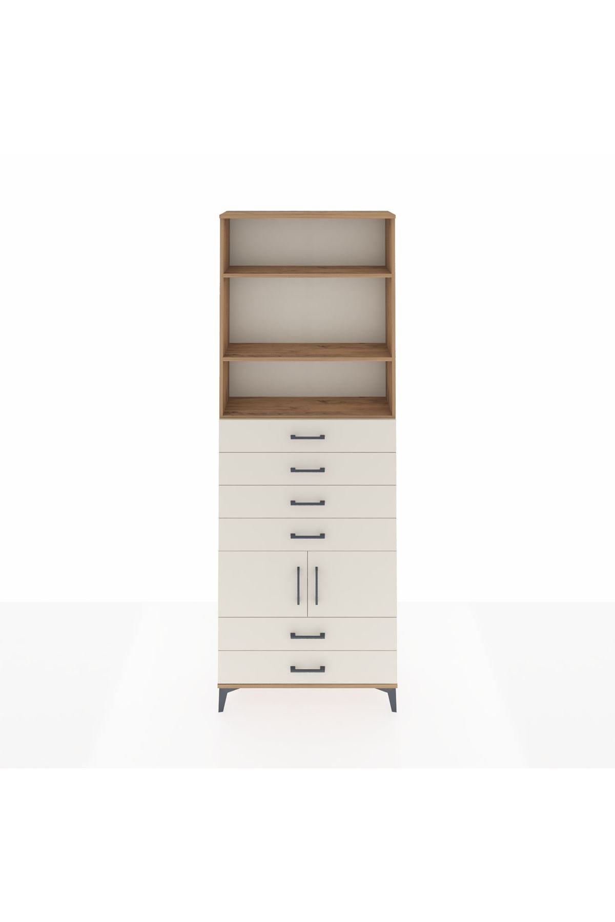 Arges Dolap 4 Raflı 6 Çekmeceli 2 Kapaklı 88x30x243 - S33M224V7A