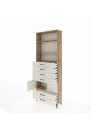 Arges Dolap 4 Raflı 6 Çekmeceli 2 Kapaklı 88x30x243 - S33M224V7A