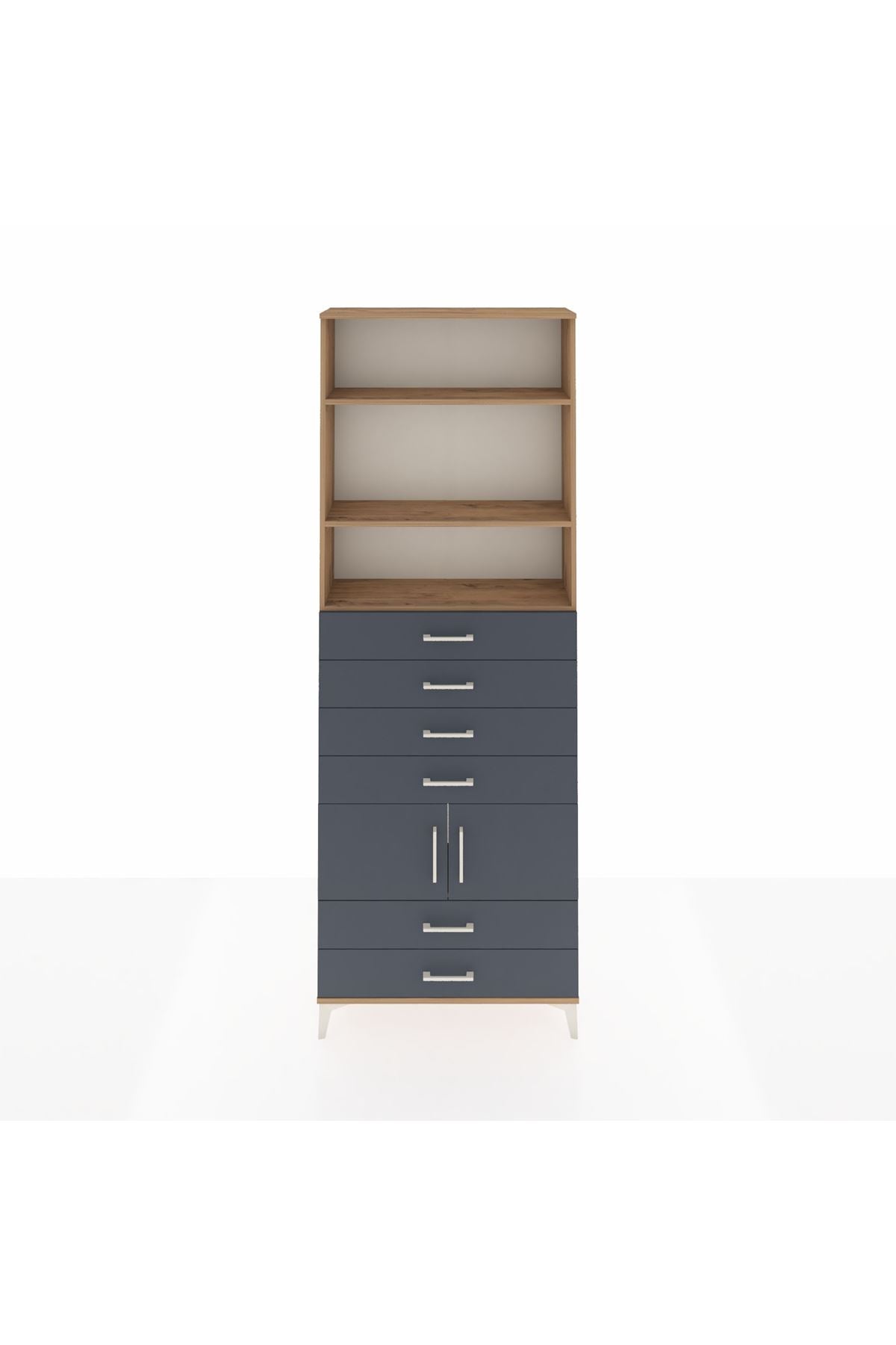 Arges Dolap 4 Raflı 6 Çekmeceli 2 Kapaklı 88x30x243 - S33M224V8A