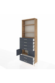 Arges Dolap 4 Raflı 6 Çekmeceli 2 Kapaklı 88x30x243 - S33M224V8A