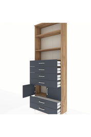 Arges Dolap 4 Raflı 6 Çekmeceli 2 Kapaklı 88x30x243 - S33M224V8A
