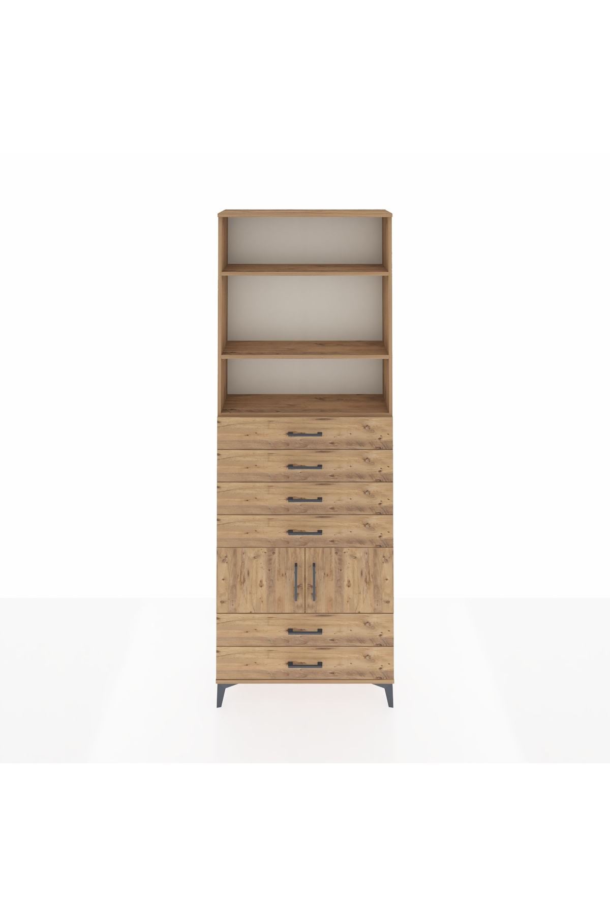 Arges Dolap 4 Raflı 6 Çekmeceli 2 Kapaklı 88x30x243 - S33M224V9A