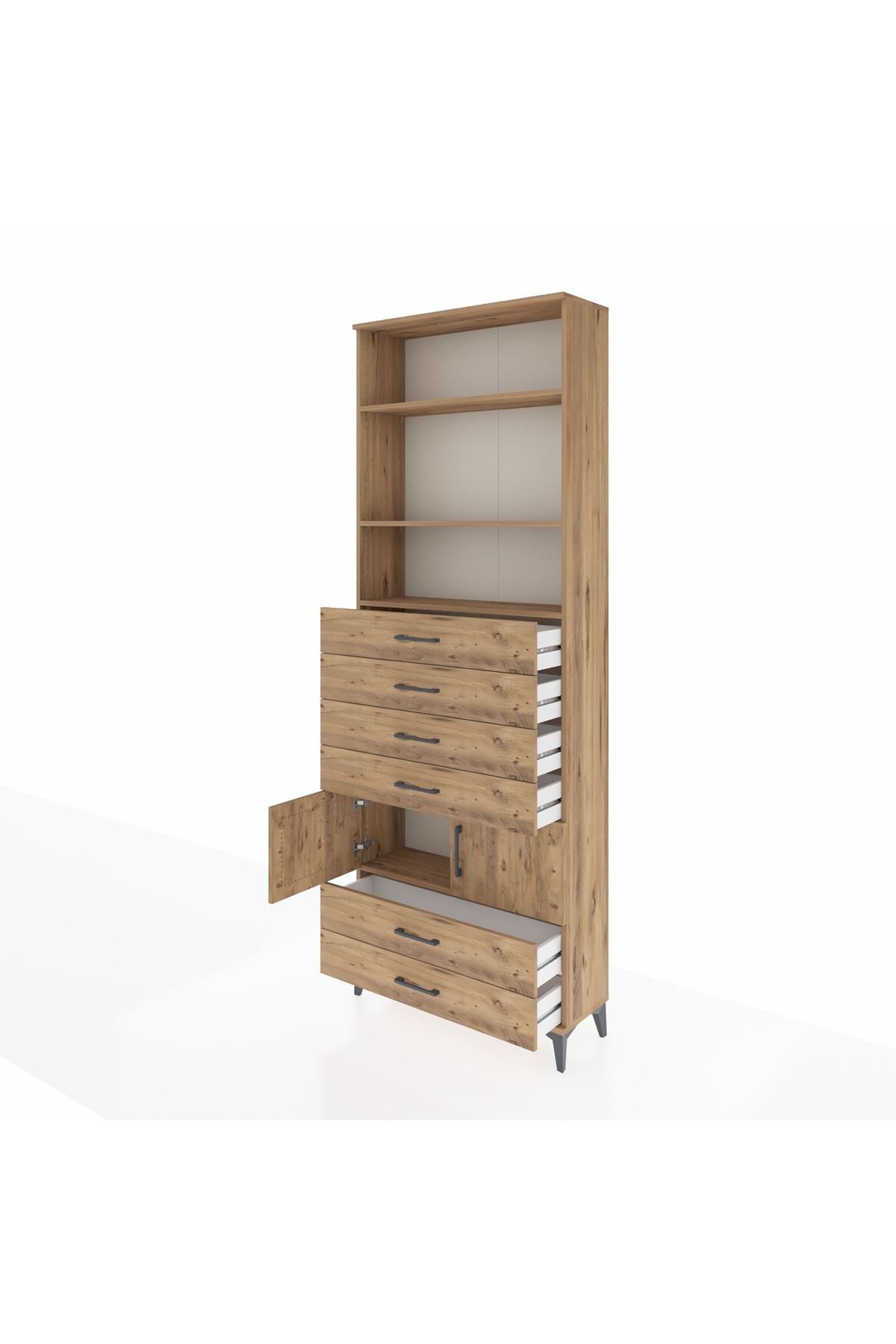 Arges Dolap 4 Raflı 6 Çekmeceli 2 Kapaklı 88x30x243 - S33M224V9A