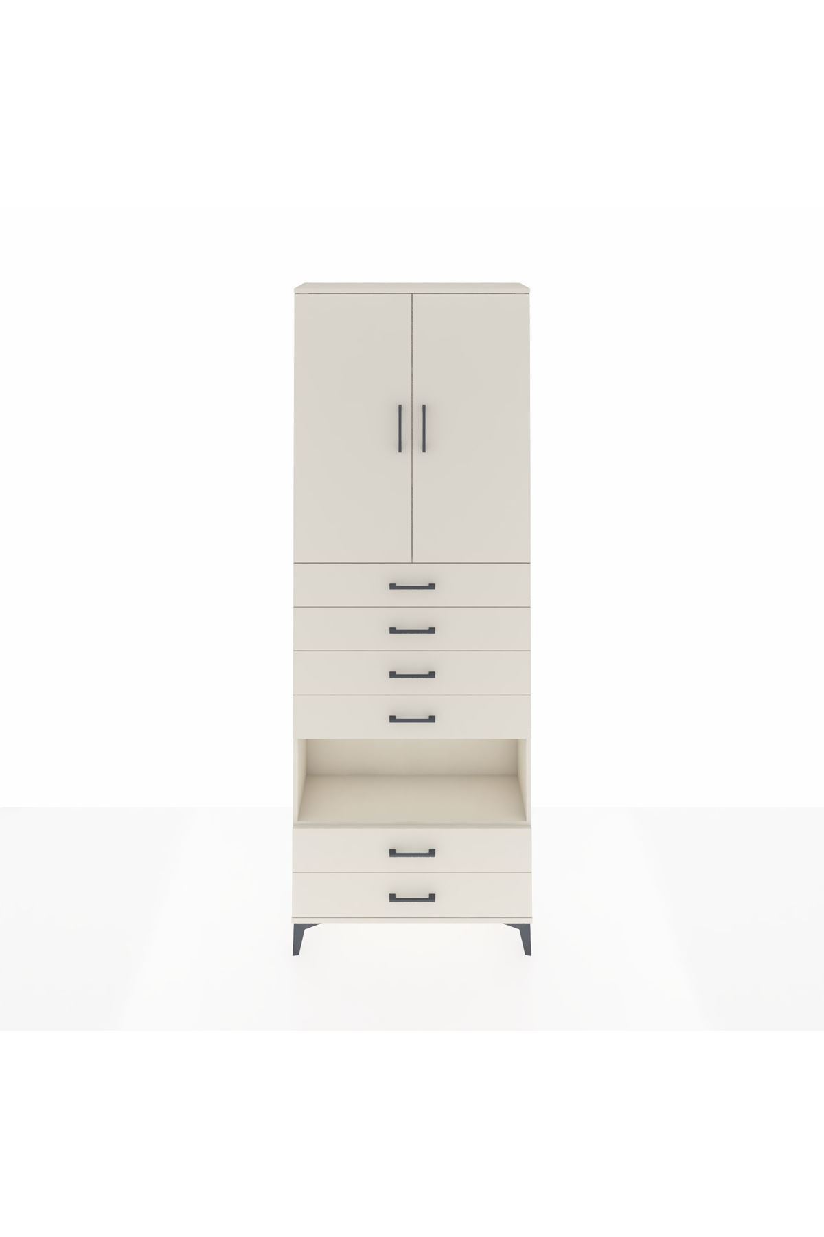 Arges Dolap 4 Raflı 6 Çekmeceli 2 Kapaklı 88x30x243 - S33M225V1A