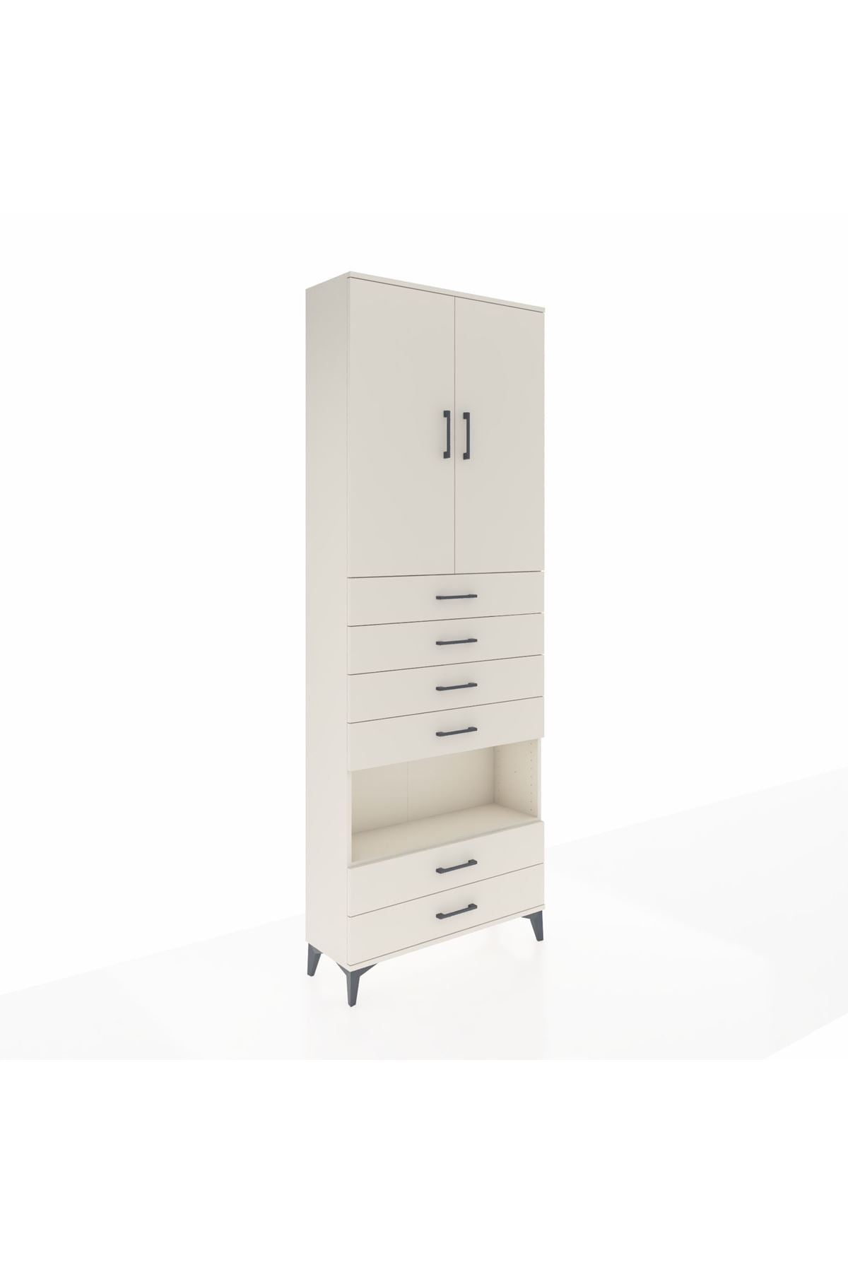 Arges Dolap 4 Raflı 6 Çekmeceli 2 Kapaklı 88x30x243 - S33M225V1A