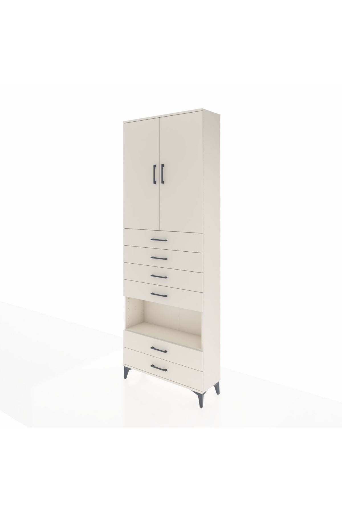Arges Dolap 4 Raflı 6 Çekmeceli 2 Kapaklı 88x30x243 - S33M225V1A