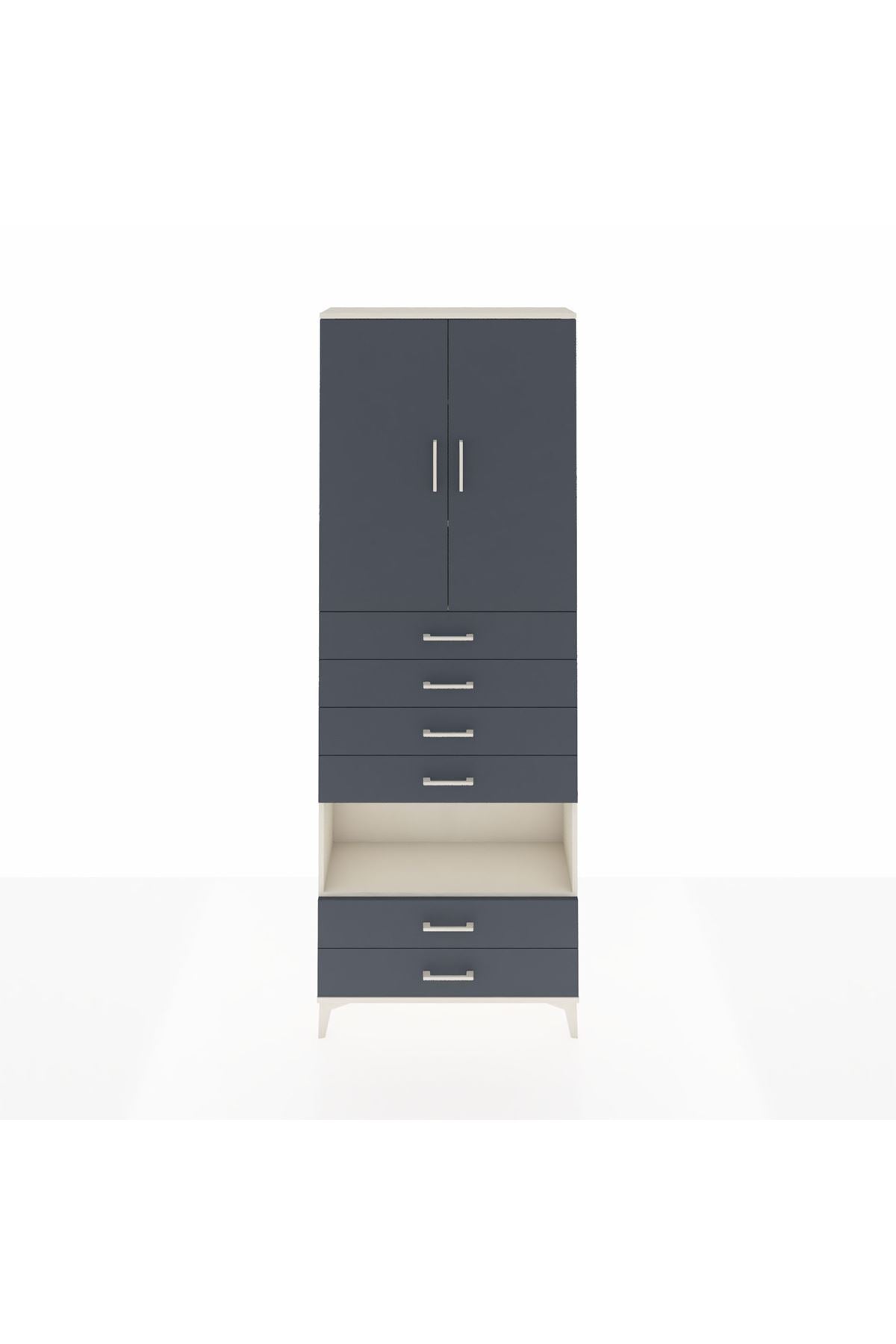 Arges Dolap 4 Raflı 6 Çekmeceli 2 Kapaklı 88x30x243 - S33M225V2A