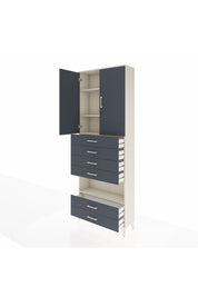 Arges Dolap 4 Raflı 6 Çekmeceli 2 Kapaklı 88x30x243 - S33M225V2A