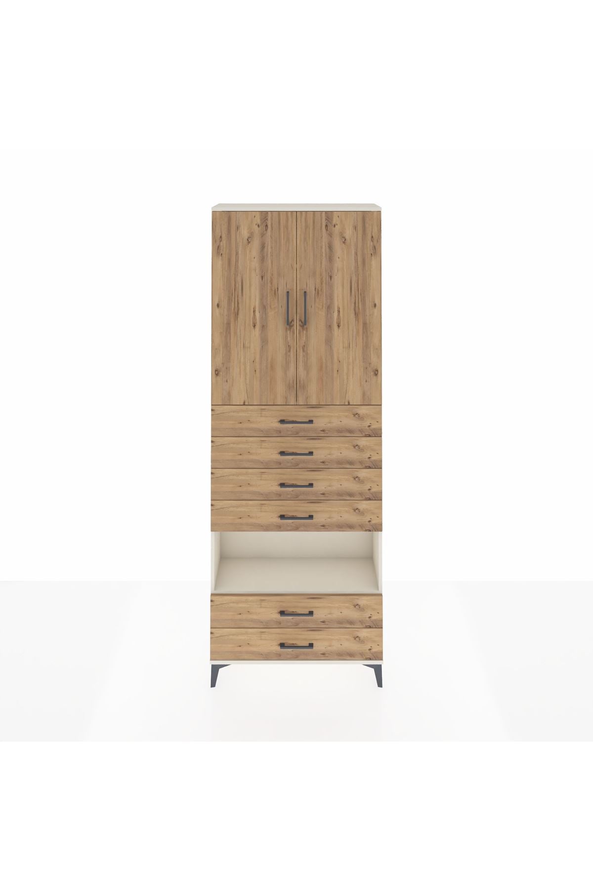 Arges Dolap 4 Raflı 6 Çekmeceli 2 Kapaklı 88x30x243 - S33M225V3A