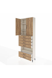 Arges Dolap 4 Raflı 6 Çekmeceli 2 Kapaklı 88x30x243 - S33M225V3A